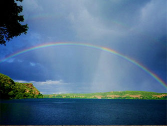 Rainbow in the Lake Chala